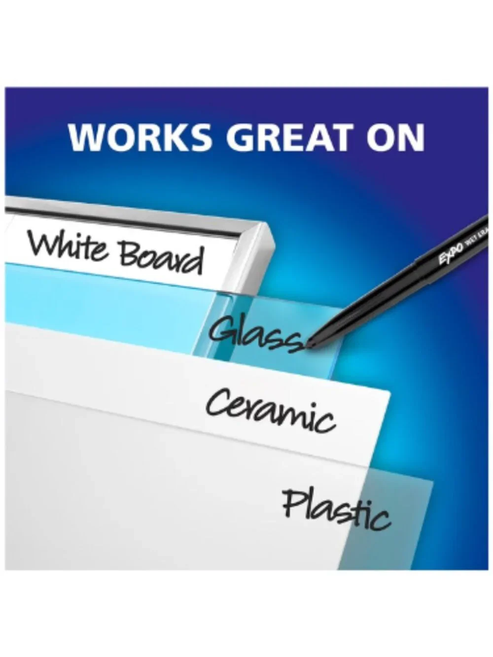 Expo 4ct Assorted Dry & Wet Erase Markers Fine Tip Purple Whiteboard Set